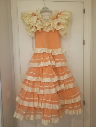 Traje de Gitana Naranja y Blanco