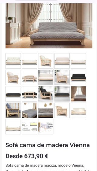 Sofá Cama Futón Madera