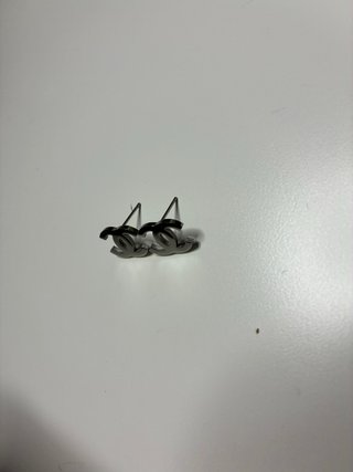Pendientes Chanel CC Plateados