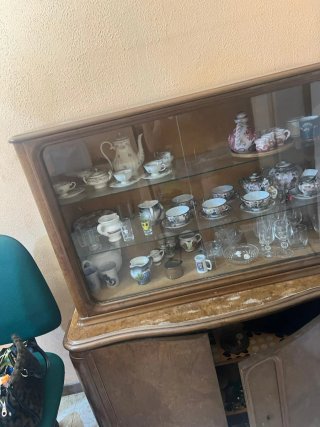Mueble de Salón Vintage con Puertas de Cristal