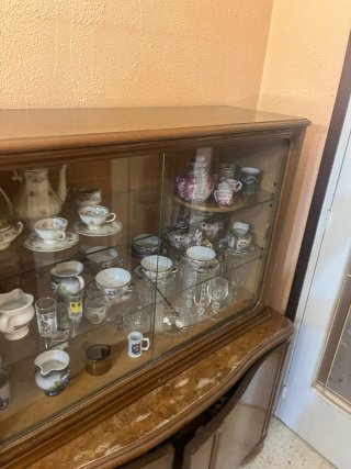 Mueble de Salón Vintage con Puertas de Cristal