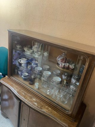 Mueble de Salón Vintage con Puertas de Cristal
