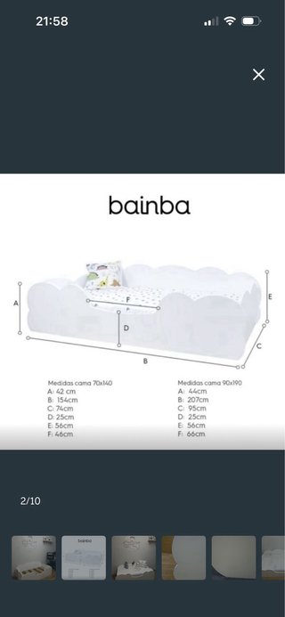 2 Camas Nube Bainba 70x140