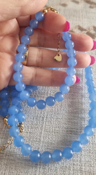 Conjunto Collar y Pulsera Piedra Natural,preciosa