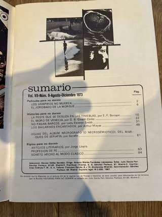 Lote revistas Historias para no dormir