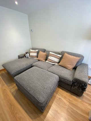 Sofá Kivik 3 plazas chaise longue gris