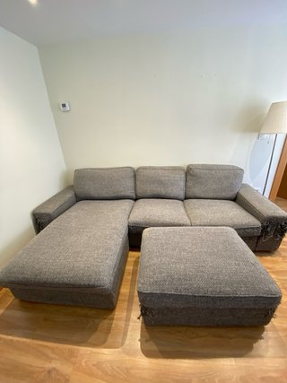Sofá Kivik 3 plazas chaise longue gris