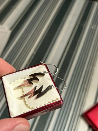 Pendientes colgantes de rayo plata 925