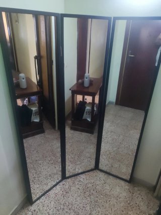 Espejo tríptico grande marco madera
