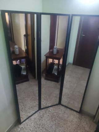 Espejo tríptico grande marco madera