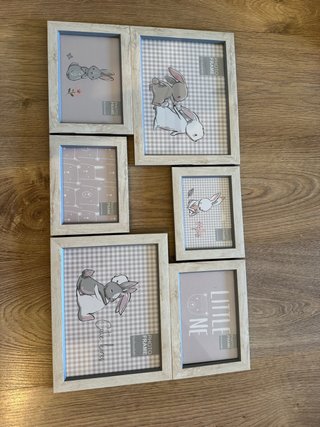 Set di 6 Cornici per Foto in Legno Grigio