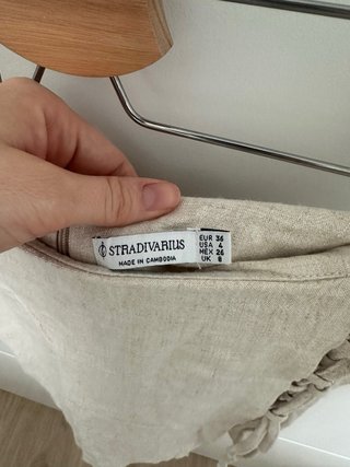 Falda pantalón beige con cordones