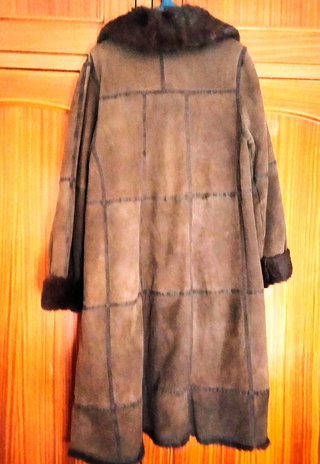 Casaco Shearling Castanho Longo - Tamanho L/XL