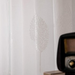 Cortinas Modernas Bordadas Blancas