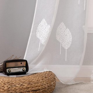 Cortinas Modernas Bordadas Blancas