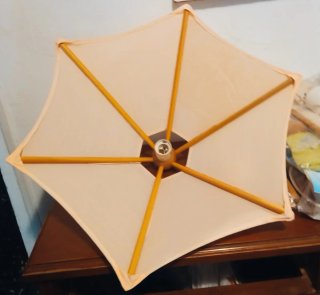 Lámpara de techo moderna tela y madera