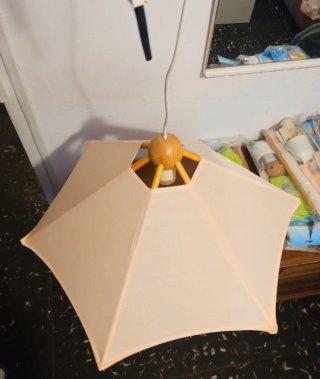 Lámpara de techo moderna tela y madera