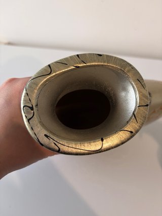 Vaso Decorativo Vintage Oro y Rojo