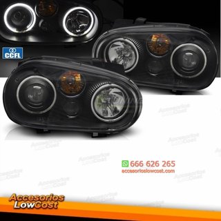 FAROS ANGEL EYES CCFL NEGROS para VW GOLF IV 97-0