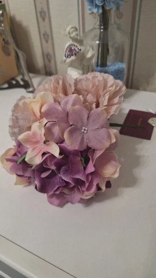 Ramillete Flores Flamenca Rosa y Morado
