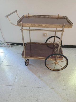 Carrito camarera madera y metal..