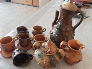Juego de café de cerámica artesanal