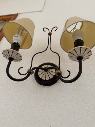 Aplique de pared doble tela y metal
