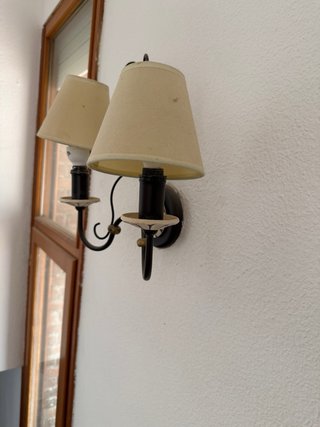 Aplique de pared doble tela y metal