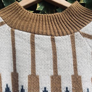Jersey Bohemio Zigzag Marrón/Blanco Manga francesa