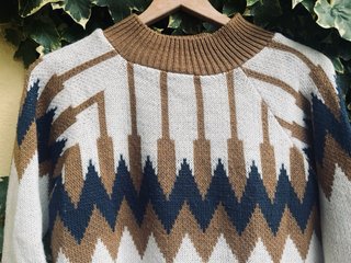 Jersey Bohemio Zigzag Marrón/Blanco Manga francesa