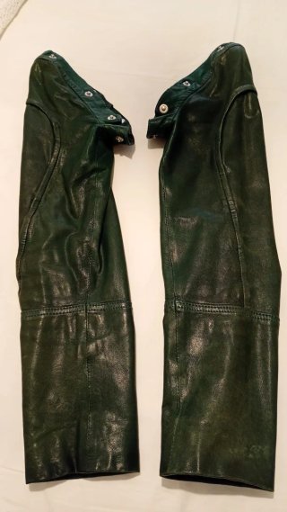 Chaqueta de piel vintage verde