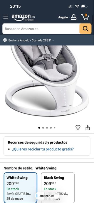 Munchkin Hamaca Mecedora Eléctrica Bebé