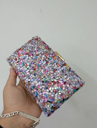 Bolso Clutch Cartera Mano Cadena Multicolor