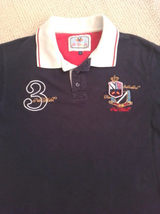 Polo azul marino vintage talla L