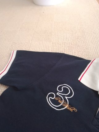 Polo azul marino vintage talla L