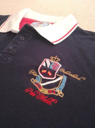 Polo azul marino vintage talla L