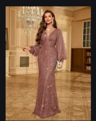 Vestido de fiesta lentejuelas rosa