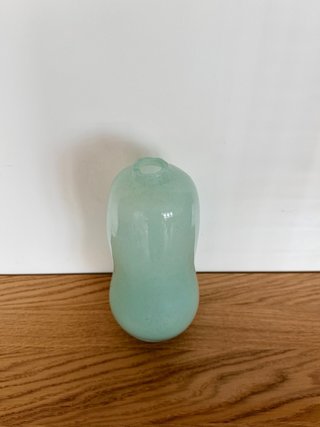 Jarrón Zara Home de cristal turquesa