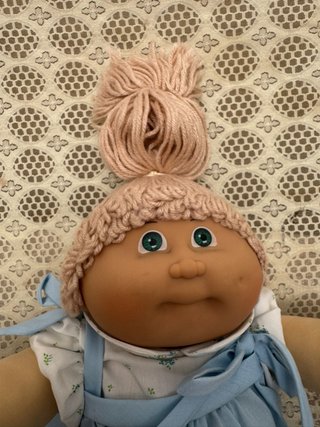Muñeca Cabbage Patch Pelo Lana Rosa