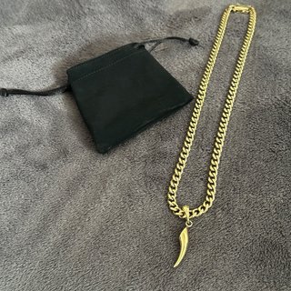 Cadena Cubana Hombre Oro Laminado Diente