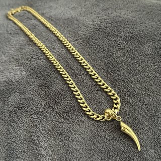 Cadena Cubana Hombre Oro Laminado Diente