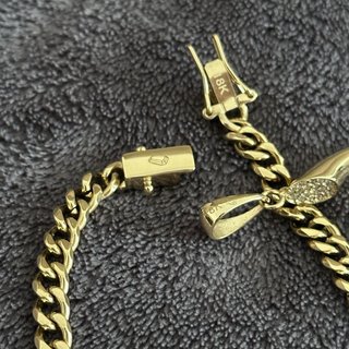 Cadena Cubana Hombre Oro Laminado Diente