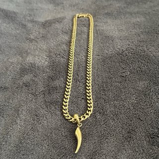 Cadena Cubana Hombre Oro Laminado Diente
