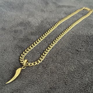 Cadena Cubana Hombre Oro Laminado Diente