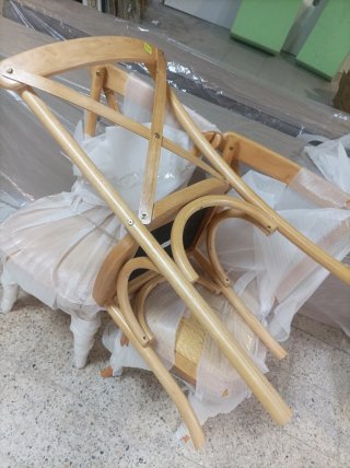 Juego 3 Sillas Madera y Tela