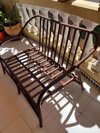 Sofá de bambú 2 plazas con cojines