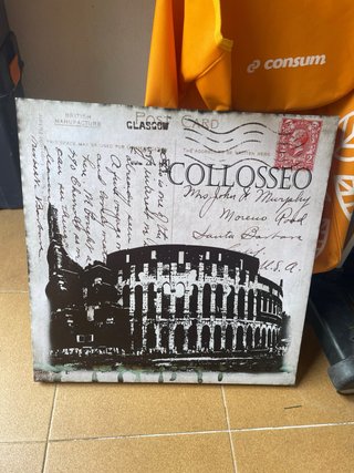 Cuadro Colosseo estilo postal antigua  50x50