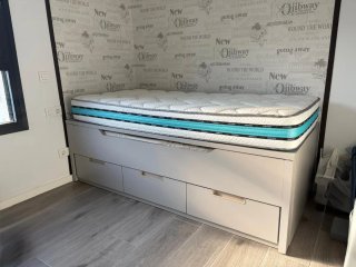 Letto a castello estraibile con cassetti