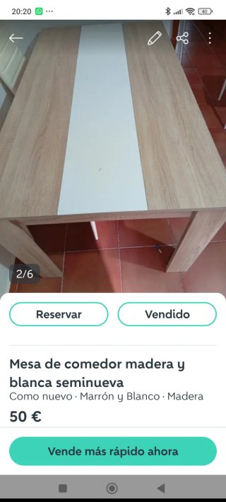 Mesa de comedor madera casi nueva