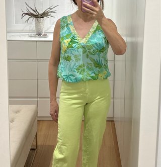Pantalones vaqueros verdes anchos